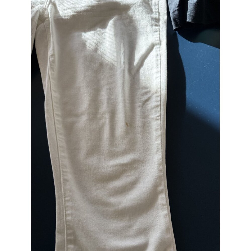Paige Verdugo Crop White Jeans Raw Hem Cotton Blend Stretch Denim Size 32 - Picture 5 of 7